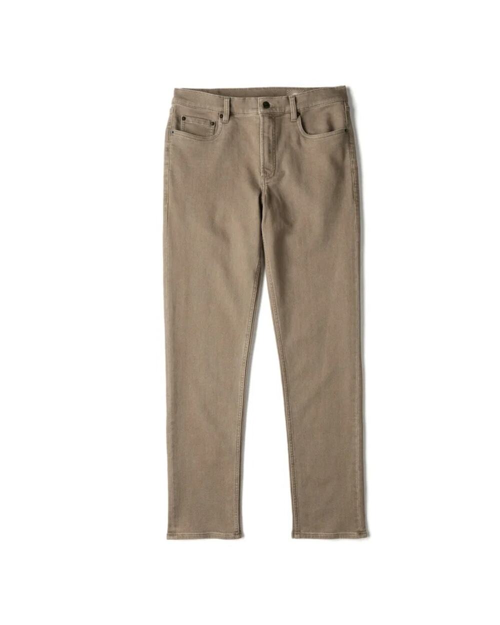 Faherty Stretch Terry 5-Pocket Pants in a faded khaki tone Size 35/32